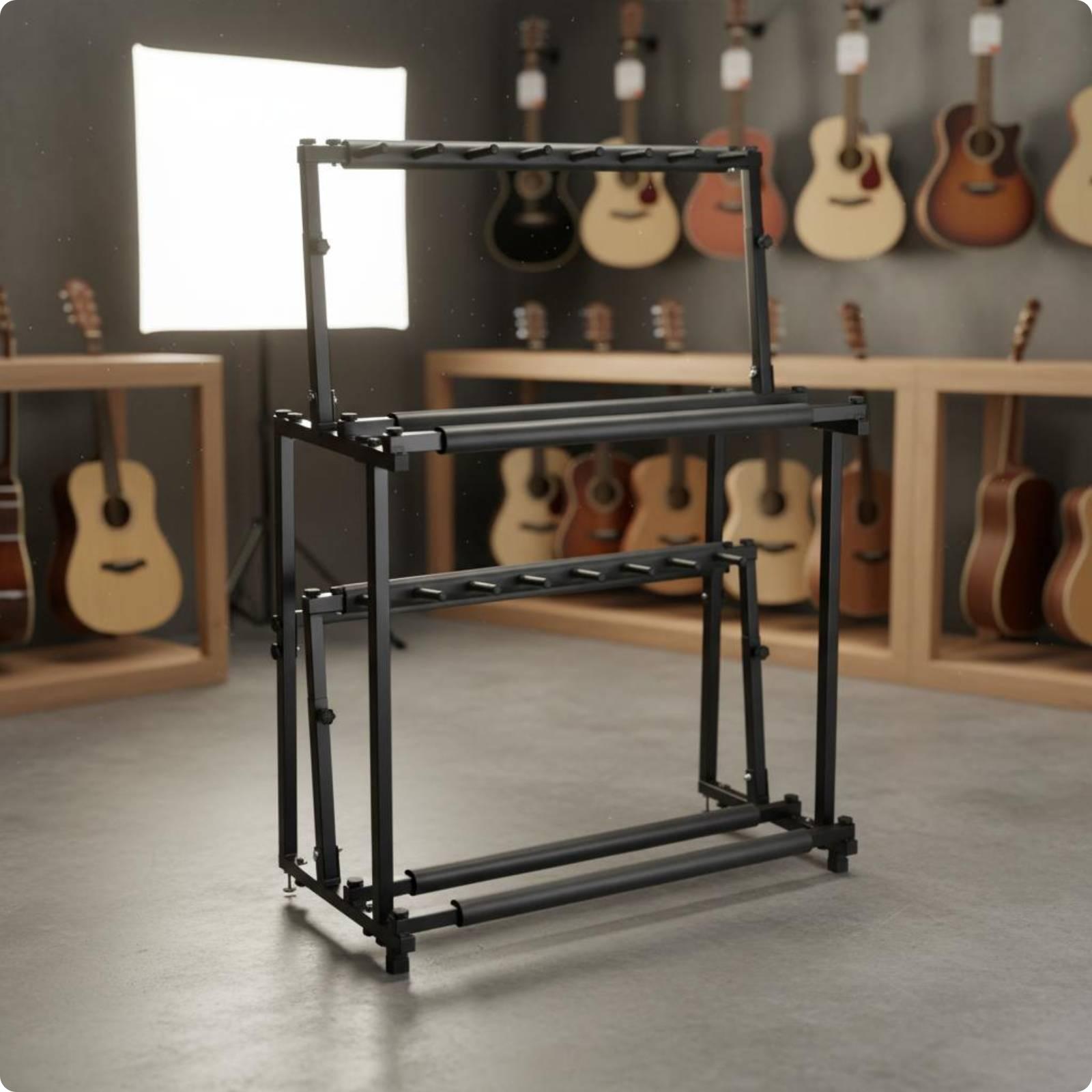 Musical Instruments Easy - Grote capaciteit verstelbaar ukulele-displayrek met dubbele