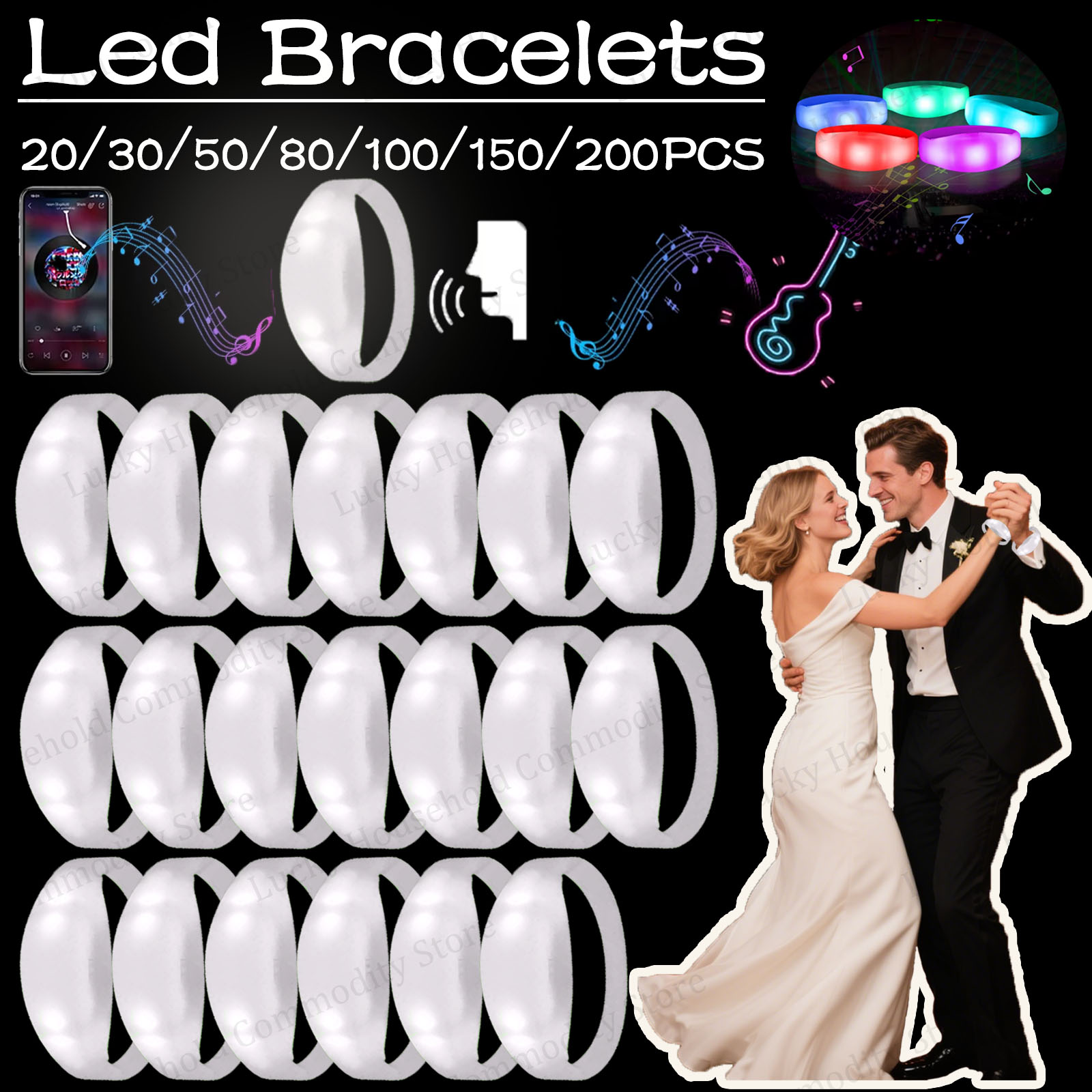 Musical Instrument Jewelry - 20-100PCS Muziek & Geluid Geactiveerde Led