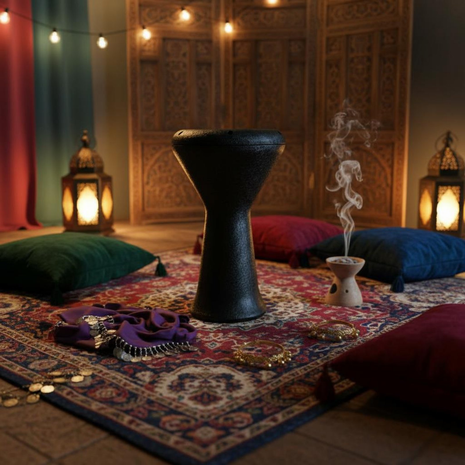 Egyptische Goblet Drum, rijke  - Musical Instrument Logo recensie en prijs